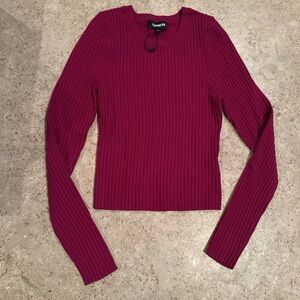 Express Ribbed Magenta Blouse